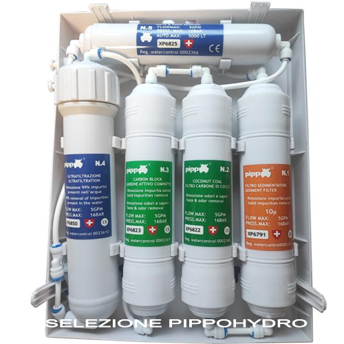 impianto filtrante per acqua 0,01micron rimuove batteri e sostanze colloidali, elimina sapore sgradevole cloro