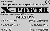 etichetta pompe x-power per pozzi profondi