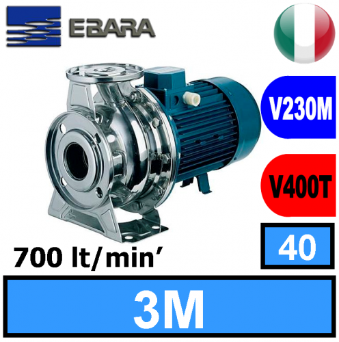 Elettropompa normalizzata inox Aisi 304 Ebara 3M-40 2