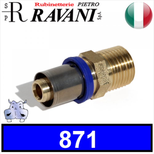 Raccordo Dritto Maschio a pressare Ravani