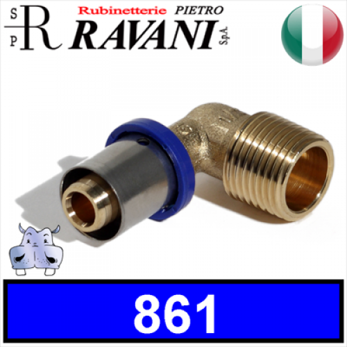 Raccordo Gomito Maschio a pressare Ravani