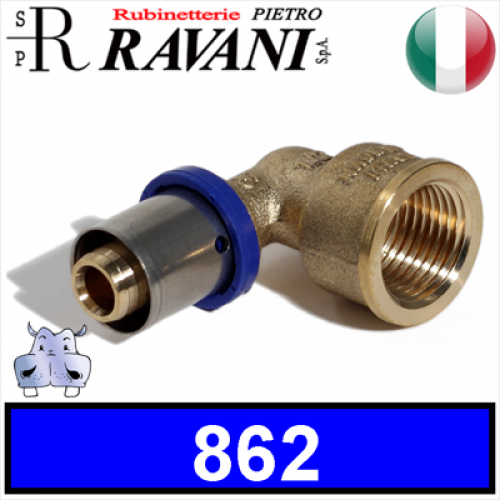 Raccordo Gomito Femmina a pressare Ravani