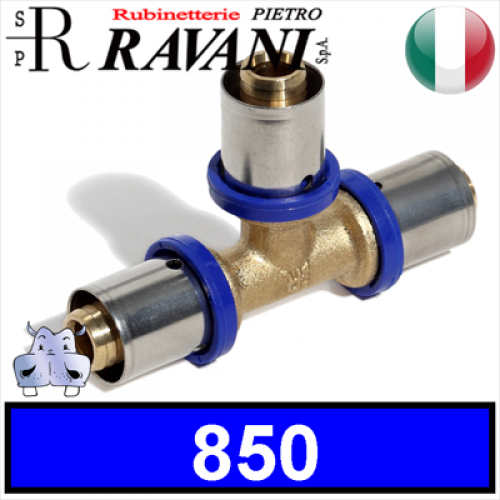 Raccordo T passante a pressare Ravani