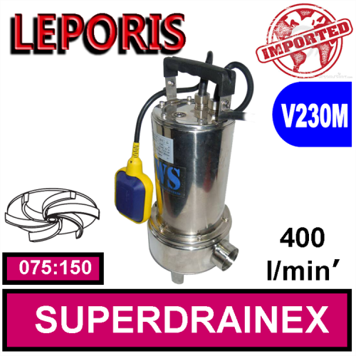 LEPORIS Sommersa per fognature SUPERDRAINEX 075:150 2