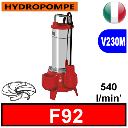 HYDROPOMPE F92 - Pompa sommersa per fognature e acque sporche 2