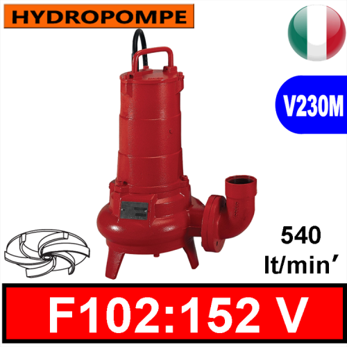 HYDROPOMPE F102 F152 - Pompe sommerse con girante vortex per fognature e acque sporche 2