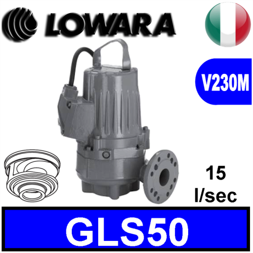 LOWARA Elettropompa Sommersa per fognature GLS50 M, girante monocanale 2