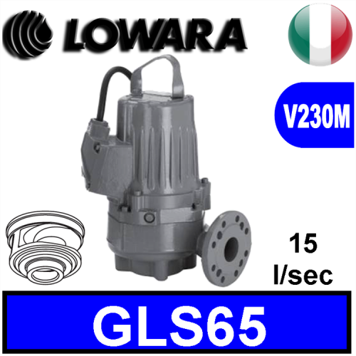 LOWARA Elettropompa Sommersa per fognature GLS65 M, girante monocanale 2
