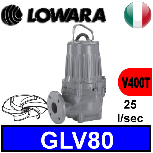 Pos.08 LOWARA Sommersa per fognature GLV80 (V400T) girante vortex 2