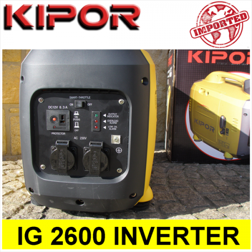 Generatore di corrente Gruppo Elettrogeno inverter a benzina, Kipor IG 2600 1,84KW 1840W 2