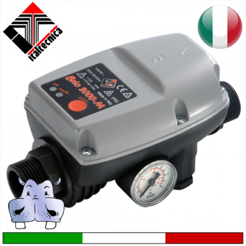 Italtecnica Regolatore di pressione Presscontrol TopWater - pressione di ripartenza pompa regolabile da 1Bar a 3Bar - applicabile a pompe max 2Hp