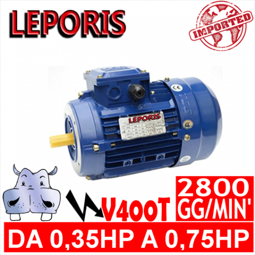Leporis - Motori elettrici V400T 2 POLI 2800 GG.MIN Forma B14