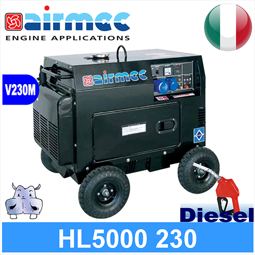 Generatore Gruppo Elettrogeno a diesel HL5000SE 4,2KW 4200W avviamento elettrico 3