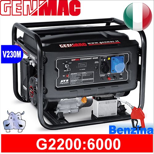 Generatori Gruppo Elettrogeno a benzina, GENMAC serie powersmart da 2,00kW a 6,00kW
