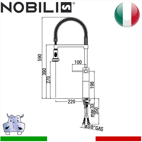 Miscelatore lavello monocomando Nobili CUBE 2