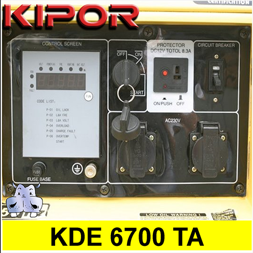 Generatore Gruppo Elettrogeno diesel 4,5KW 4500W KDE 6700TA avviamento  elettrico Kipor - Generatori di corrente