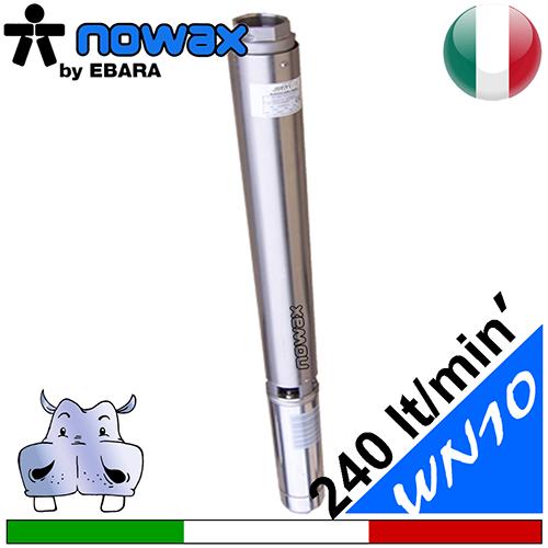 Ebara - Elettropompa sommersa per pozzi completa 4WN-10