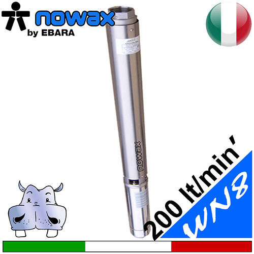 Ebara - Elettropompa sommersa per pozzi completa 4WN-8