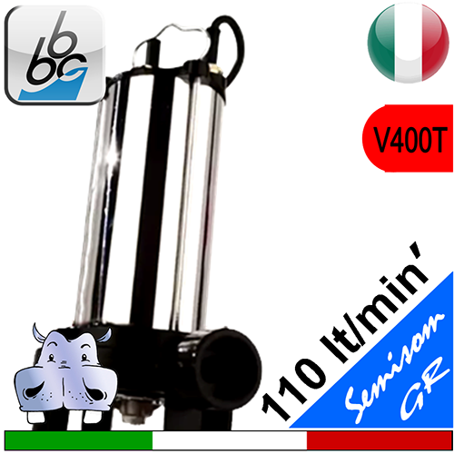 BBC Elettropompa sommersa trifase trituratrice per fognatura SEMISOM 125 GRT