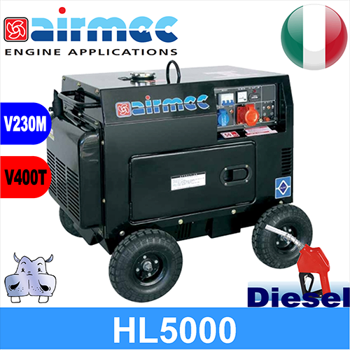 Generatore Gruppo Elettrogeno a diesel HL5000SE 4,2KW 4200W avviamento elettrico