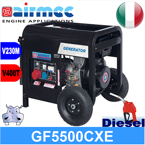 Generatore Gruppo Elettrogeno a diesel GF5500CXE 4,5KW 4500W avviamento elettrico