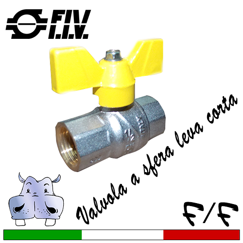 Valvola a sfera leva corta FF Fiv per gas HEAVY