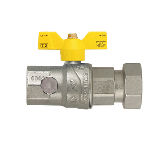 Valvola a sfera leva corta con bochettone Fiv per gas HEAVY 2