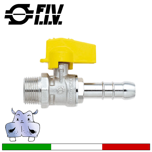 Rubinetto a sfera leva corta maschio dritto EASY Fiv per gas