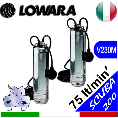 Lowara - Sommersa monoblocco SC200CG - versione monofase completa di galleggiante