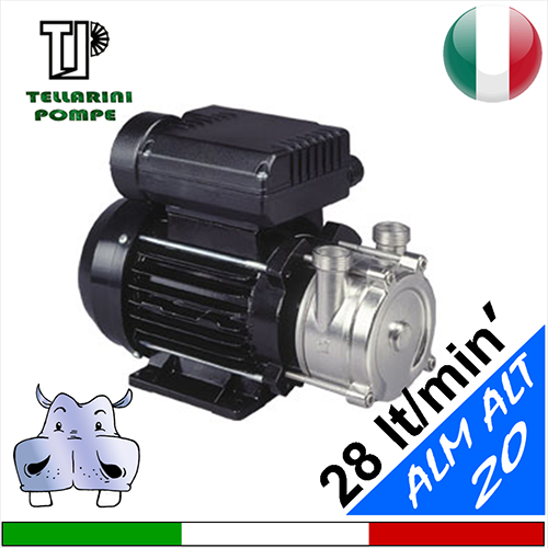Elettropompa autoadescante bisenso con pompa in acciaio inox integrale Tellarini ALM20 per travaso liquidi alimentari