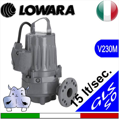 LOWARA Elettropompa Sommersa per fognature GLS50 M, girante monocanale