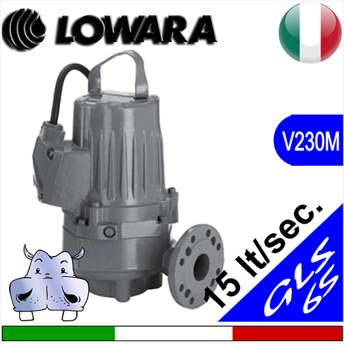 LOWARA Elettropompa Sommersa per fognature GLS65 M, girante monocanale