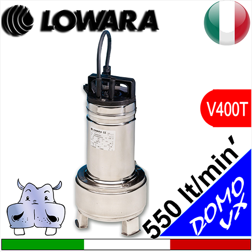 LOWARA Sommersa per fognature DOMO VX (V400T) girante vortex - versione trifase