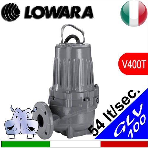 Pos.10 LOWARA Sommersa per fognature GLV100 (V400T) girante vortex