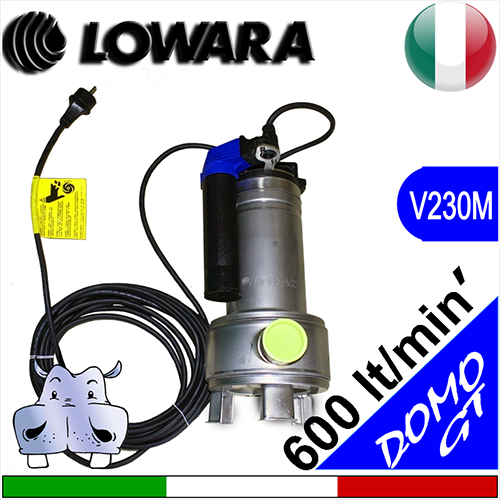 LOWARA Elettropompa Sommersa per fognature DOMO GW, girante bicanale, completa di galleggiante elettrico intubato 3