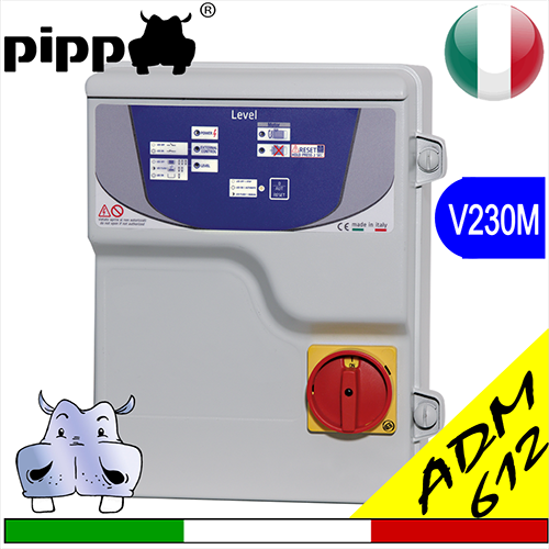 Quadro avviatore per elettropompa LEVEL V230M SA612 monofase completo di centrale per sonde di livello, protezione amperometrica 3