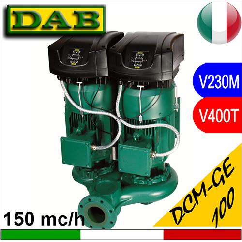 Pompa Circolatore elettronico in linea doppio gemellare Dab DCM-GE DN100