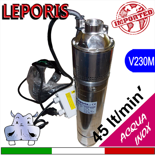Leporis Elettropompa sommersa periferica ACQUA INOX completa di quadro avviatore