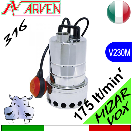 Arven Elettropompe sommerse per drenaggio MIZAR S costruzione in acciaio inox AISI316 3