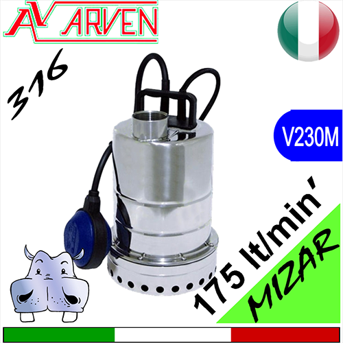 Arven Elettropompe sommerse per drenaggio MIZAR S costruzione in acciaio inox AISI316