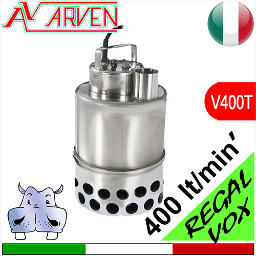 Arven Elettropompe sommerse per drenaggio acque sporche REGAL VOX (con girante arretrata vortex) - alimentazione trifase 400Vac