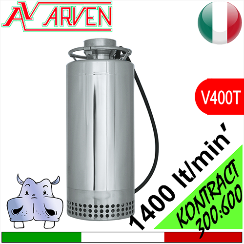 Arven Elettropompe sommerse per drenaggio acque abrasive Kontract 300 - Kontract 400 - Kontract 600 - alimentazione trifase 400Vac