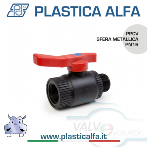 Valvola a sfera in PPCV MF Plastica Alfa