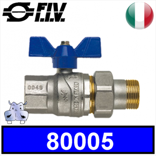 Valvola a sfera leva corta con bocchettone MF Fiv