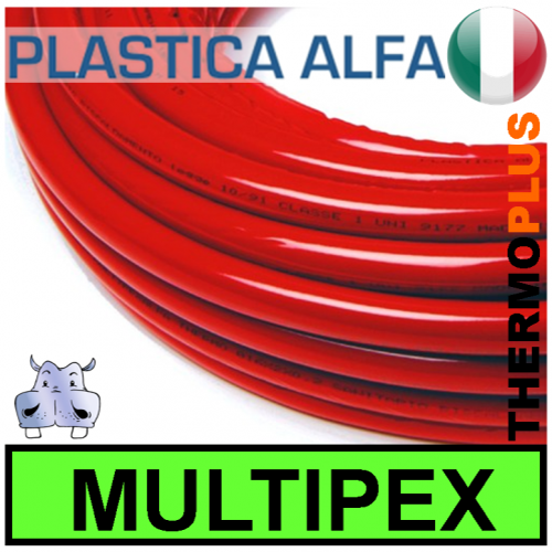 Tubo multistrato MULTIPEX-THERMO polietilene alluminio con guaina termica ROSSA