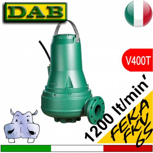 Dab Elettropompa sommersa per fognature Feka FKV DN65 (V400T) girante a profilo anti intasamento