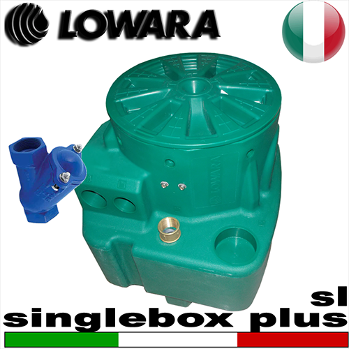 Lowara - Stazione di sollevamento SINGLEBOX PLUS - SL - VNR per acque nere completa di kit slitta e valvola antiriflusso - predisposta per una pompa sommersa