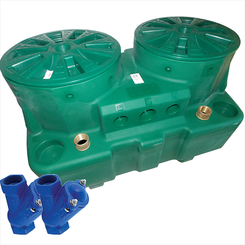 Lowara - Stazione di sollevamento DOUBLEBOX PLUS - SL - VNR per acque nere completa di kit slitte e valvole antiriflusso - predisposta per due pompe sommerse 2