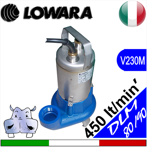 LOWARA Elettropompe Sommerse per fognature DLM80 - DLM90, girante monocanale, versioni senza galleggiante elettrico premontato