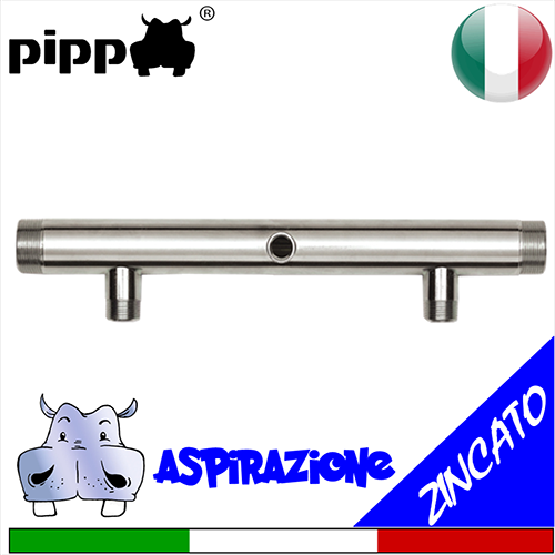 Collettore di aspirazione in acciaio zincato a caldo serie 6600Z a 2 vie per gruppi di pressione gemellari